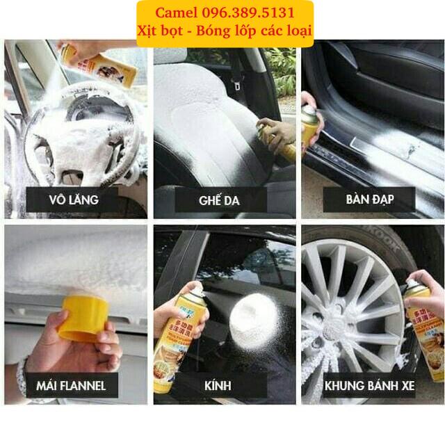 Chai Xịt Bọt Đa Năng Vệ Sinh Ghế Da Nội Thất Ô Tô, Nội Thất Gia Đình Foam Cleaner Màu Vàng Camel cao cấp