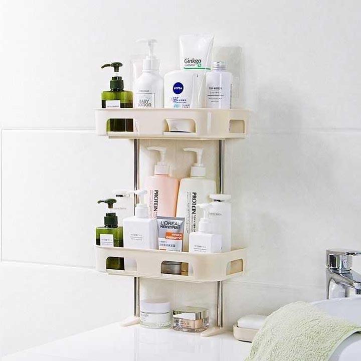 KỆ Để Toilet Dán Tường Nhựa 2 TẦNG