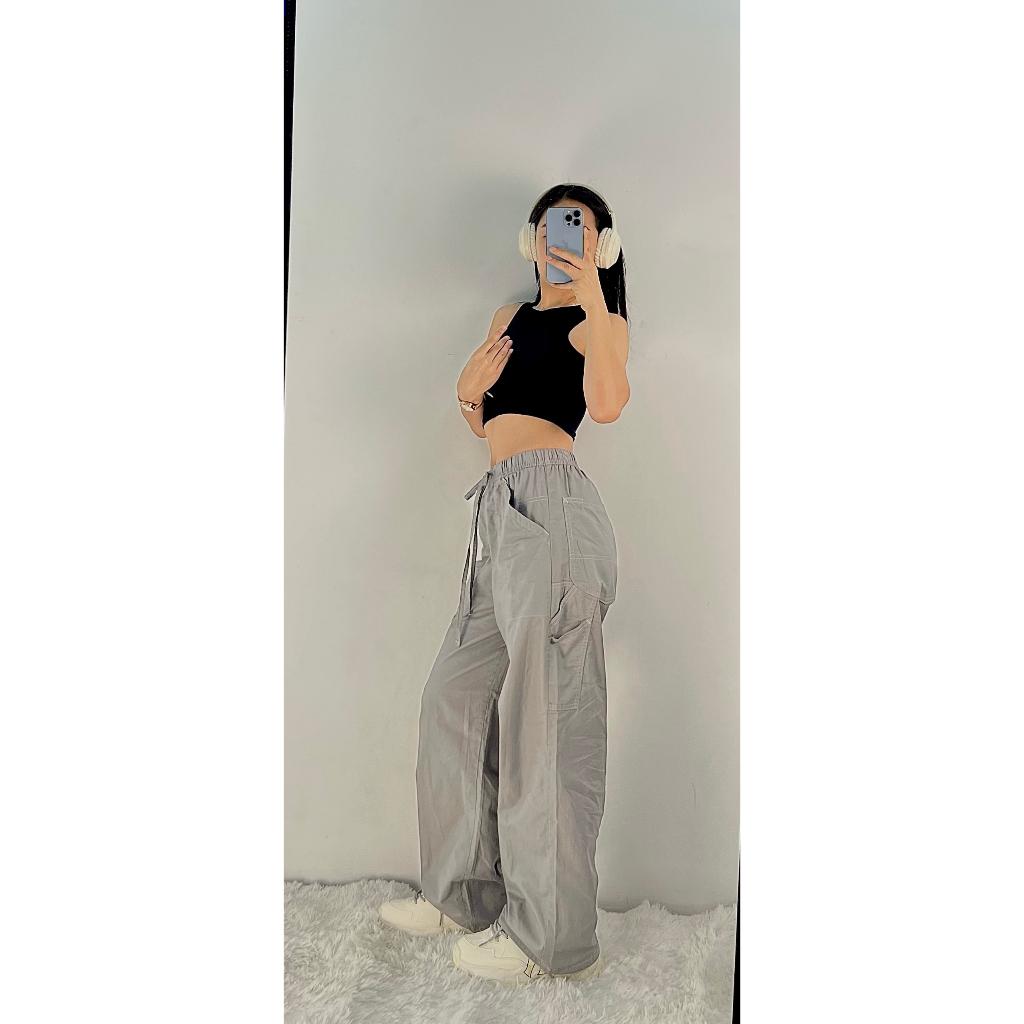 Quần Jean cạp chun Ống Suông SJP08_Quần cạp chun ống rộng nữ đẹp, thương hiệu SAMMA JEANS