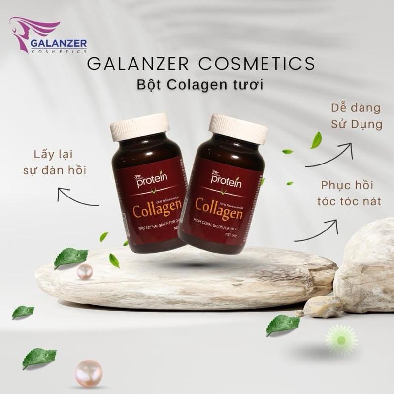 Bột Collagen Tươi Galanzer Protein Giúp Tóc Mềm Mượt Chắc Khỏe Cho Cả Nhuộm Ép Phục Hồi Tóc 50g + Gội xả gói Karseell 15ml