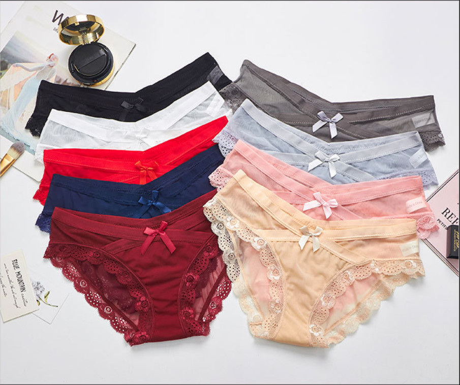 Combo 3 Quần lót ren lưới nữ gợi cảm cạp chéo sexy co giãn tốt thoải mái mát mẻ - Hàng nhập QC
