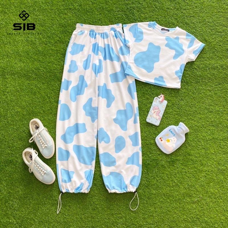 Áo croptop ôm body SIB Clothing tay ngắn sexy bò sữa SIB011
