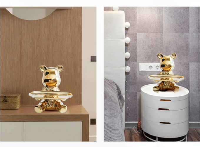 KHAY ĐỰNG TRANG TRÍ NhÀ CỬA BEARBRICK GOLDEN BEARB ROOM TRAY