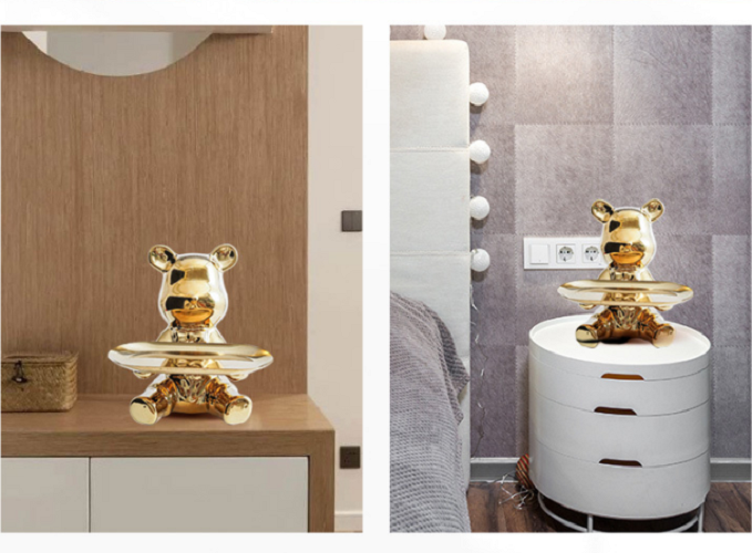 TƯỢNG GẤU BEARBRICK TRANG TRÍ NHÀ CỬA GOLDEN BEARB ROOM TRAY