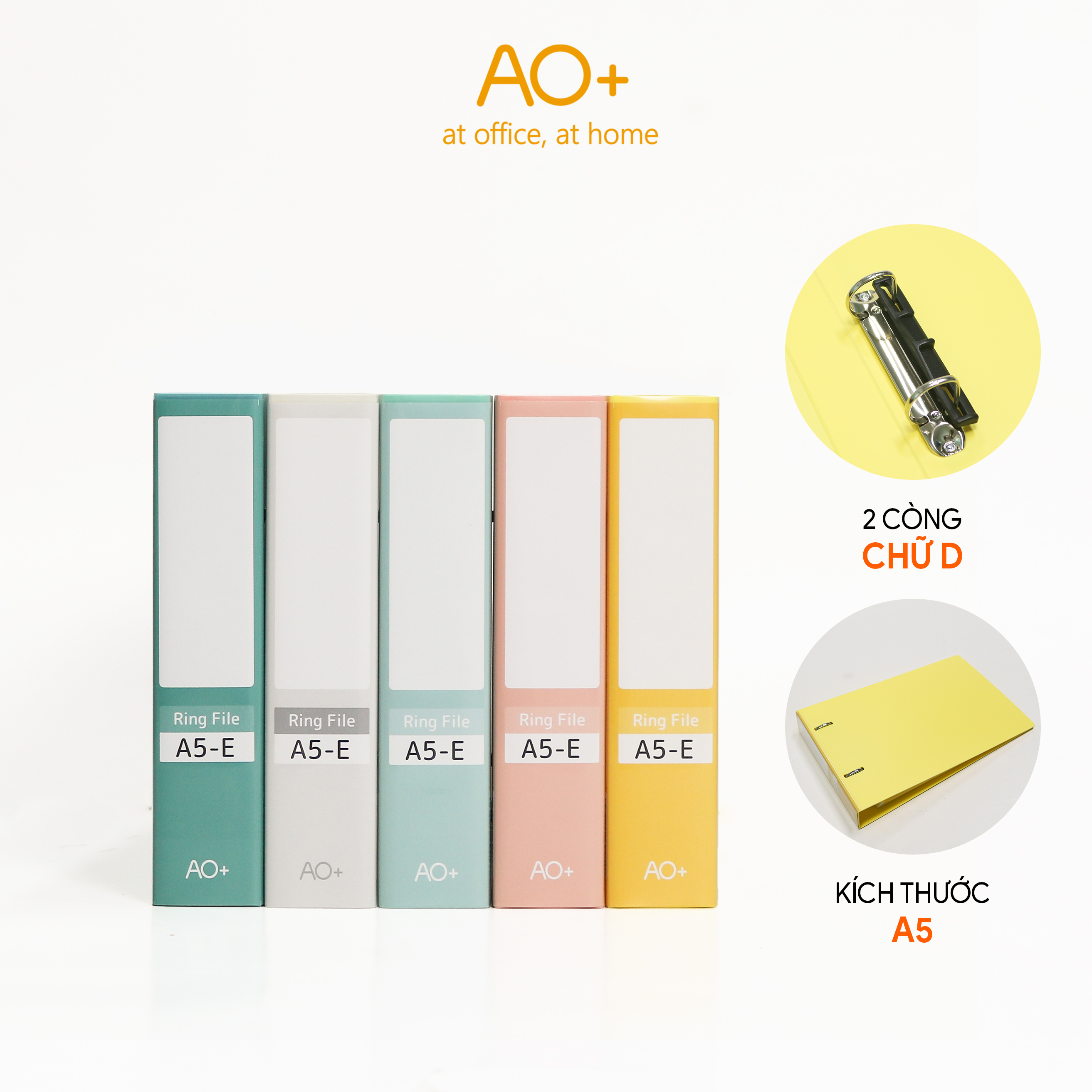 Bìa còng A5 Switch ON AO+ lưu trữ tài liệu gáy 3.5cm chất liệu nhựa PP WB213/WB214