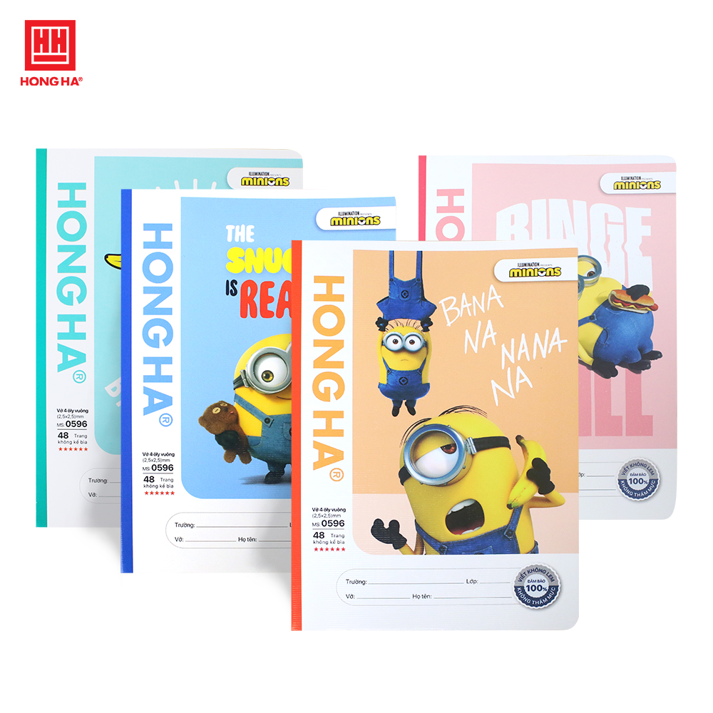 Vở 4 ô ly Hồng Hà School Minions 48 trang - 0596