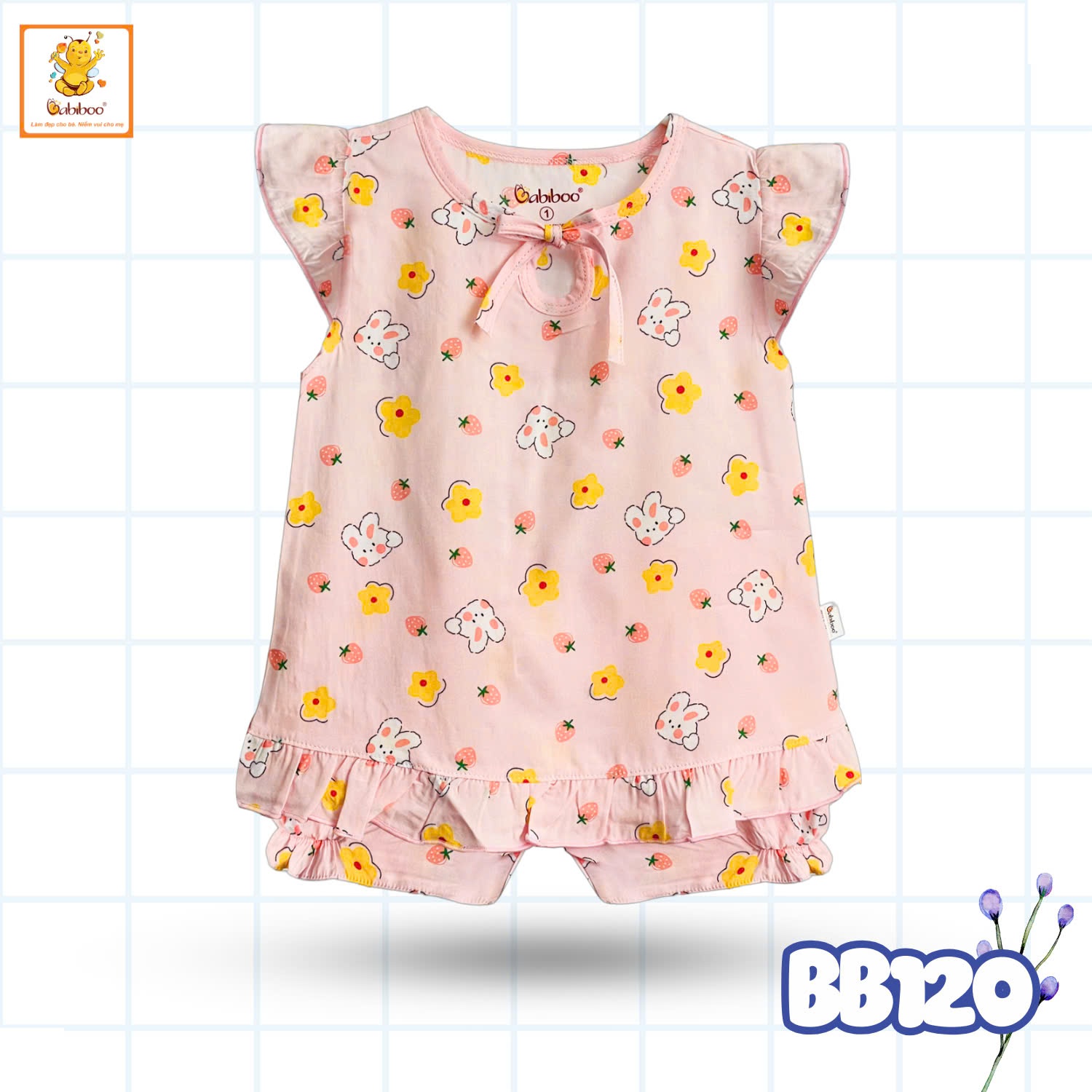 Đồ bộ bé gái BABIBOO bộ cánh tiên vải tole mát lạnh, mềm mịn 6kg-18kg -BB120 (Họa tiết ngẫu nhiên)