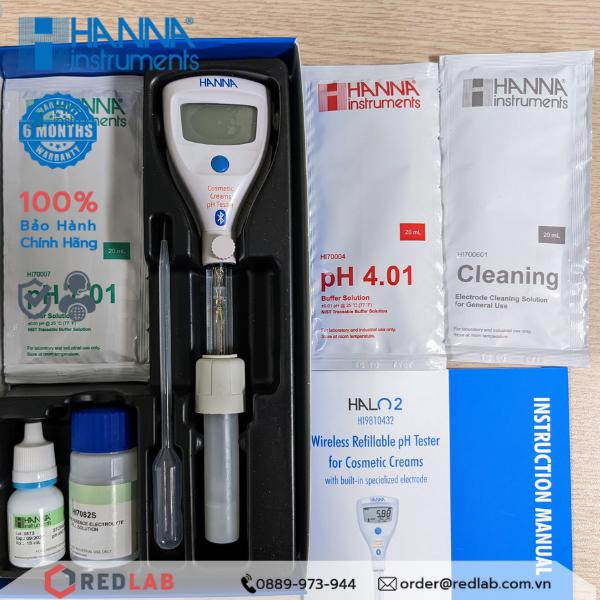 Bút đo pH và nhiệt độ HALO2 Bluetooth trong kem Hanna HI9810432