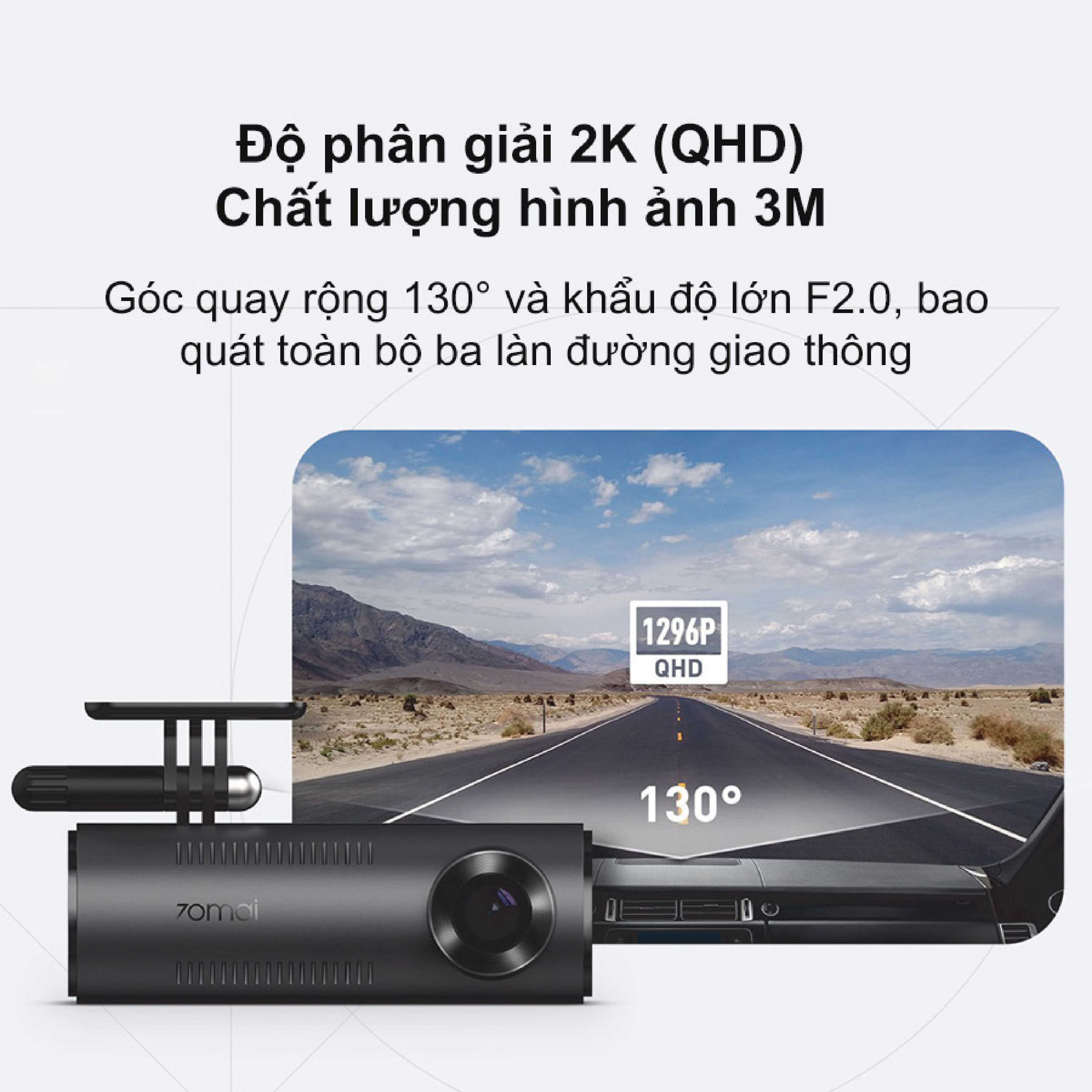 Camera hành trình 70mai M310 Ghi hình 2K (QHD) Góc quay rộng 130° (Cam trước) - Hàng chính hãng