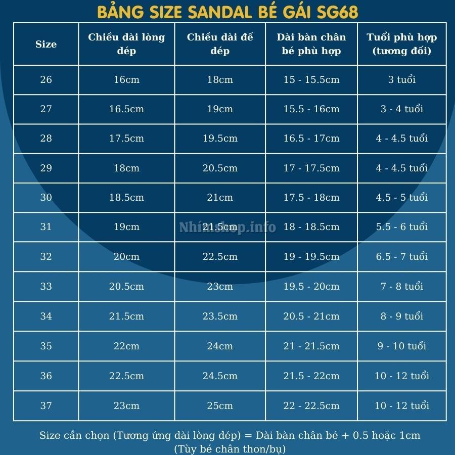 Dép quai hậu bé gái size đại da mềm cao cấp giày sandal gắn nơ công chúa thời trang cho trẻ em học sinh đi học SG68