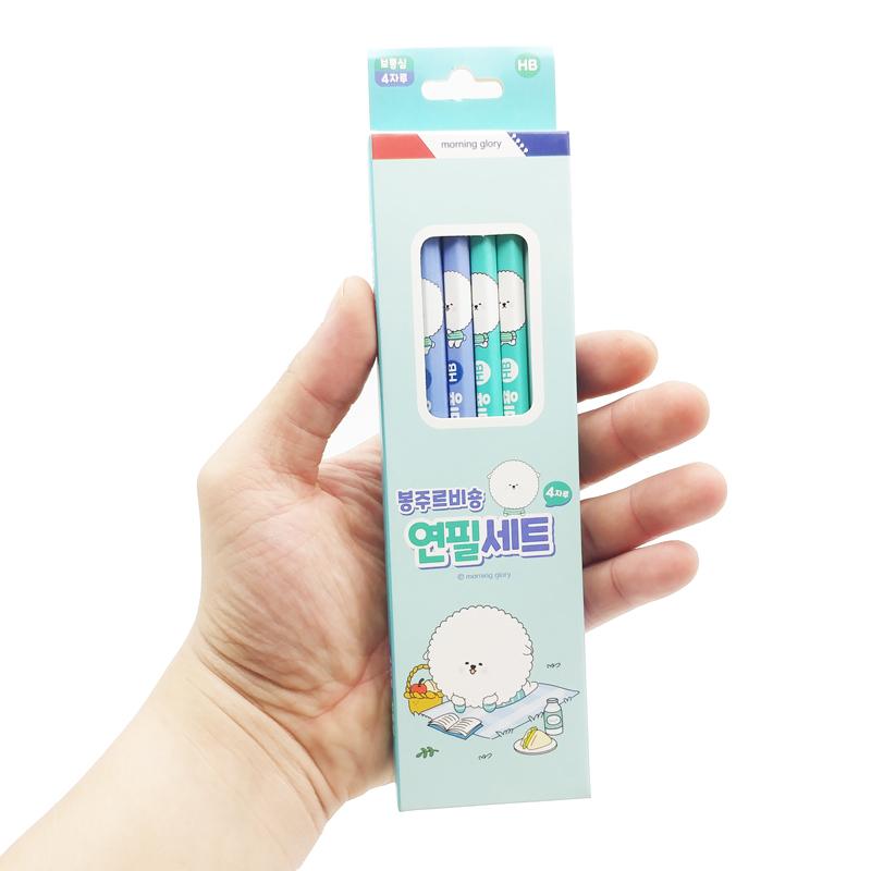 Hộp 4 Bút Chì HB Bonjour Bichon - Morning Glory 33301-84383