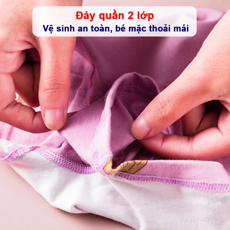 Quần chip bé gái nhiều họa tiết xinh xắn Baby-S, Set 4 quần chip đùi bé gái chất cotton mềm mịn cao cấp – SC027