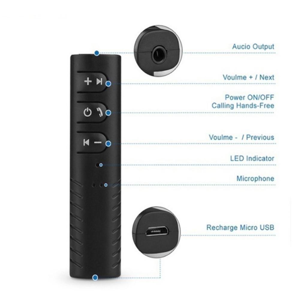 2x Mini Wireless Bluetooth v5.0 Receiver 3.5mm Jack Car AUX Audio Adapter