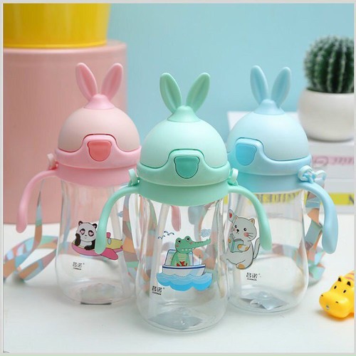 Bình uống nước chống sặc tai thỏ 280ml cao cấp cho bé