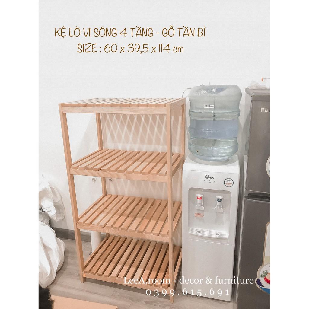 Kệ Lò Vi Sóng 4 Tầng Bằng Gỗ Tần Bì Cao Cấp / Oven-Rack 4f