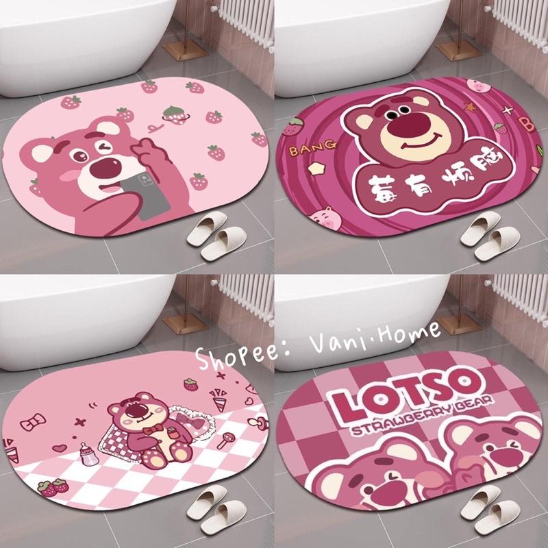 Thảm Chân Silicon Gấu LOTSO Hồng Siêu Cute Siêu Thấm Hút