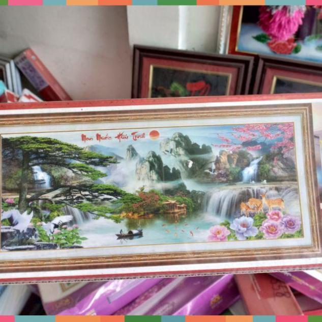 Tranh đính đá Non nước hữu tình kt 180*70cm