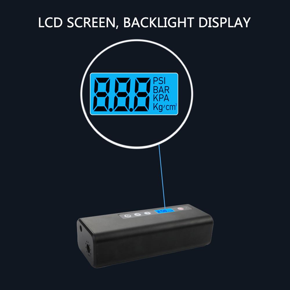 Máy bơm hơi này không dây di động mini cho xe hơi, xe máy ,xe đạp, đèn nền hiển thị kỹ thuật số
