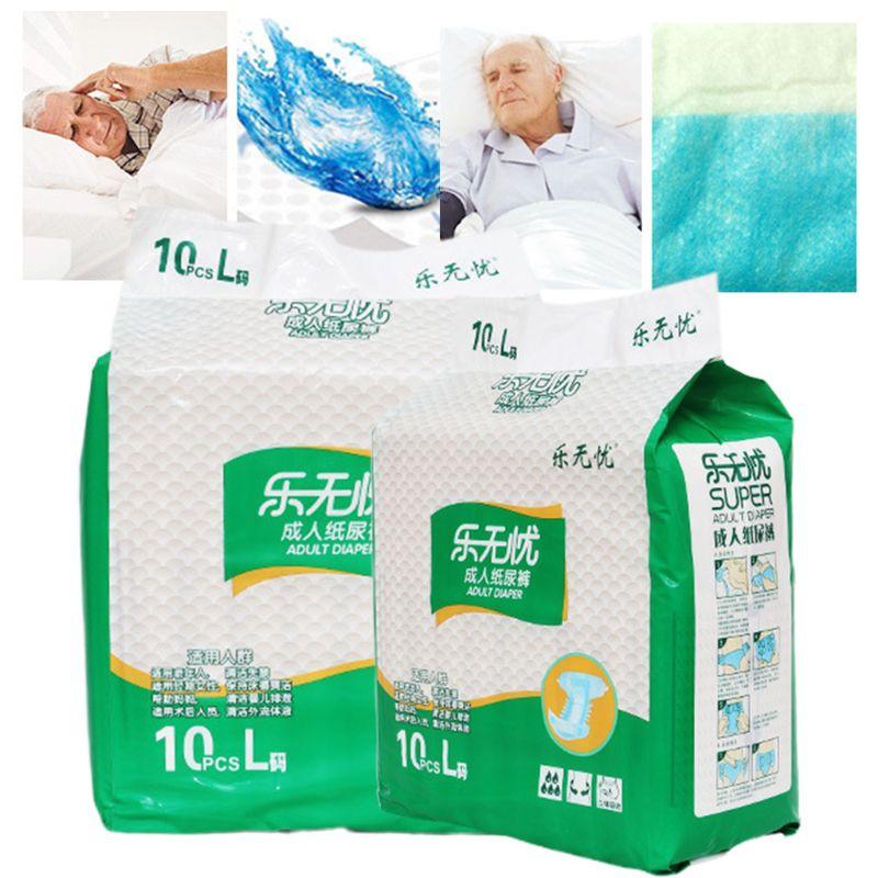 10 Cái/gói 26-32 Inch L Kích Thước Lớn Dùng Một Lần Tã Người Lớn Bên Chống Rò Rỉ Có Thể Điều Chỉnh Người Cao Tuổi Quần Lót Thấm Hút Incontin