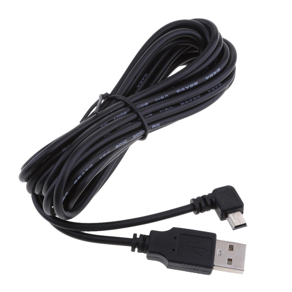 2Pieces 5V 2A USB Charger Cable Left Angled DVR GPS Charging Cable