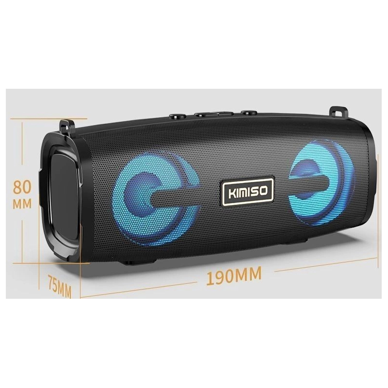 Loa bluetooth KIMISO KMS-223 stereo hỗ trợ nghe USB, thẻ nhớ, đài FM, cổng AUX, bass mạnh, có led (màu ngẫu nhiên) HÀNG NHẬP KHẨU