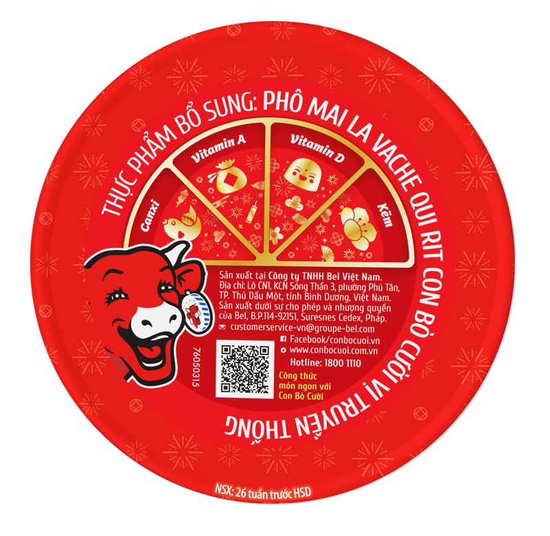 Phô mai Con Bò Cười Vị Truyền Thống 16 miếng La Vache qui rit - COMBO 5 hộp bổ sung Canxi