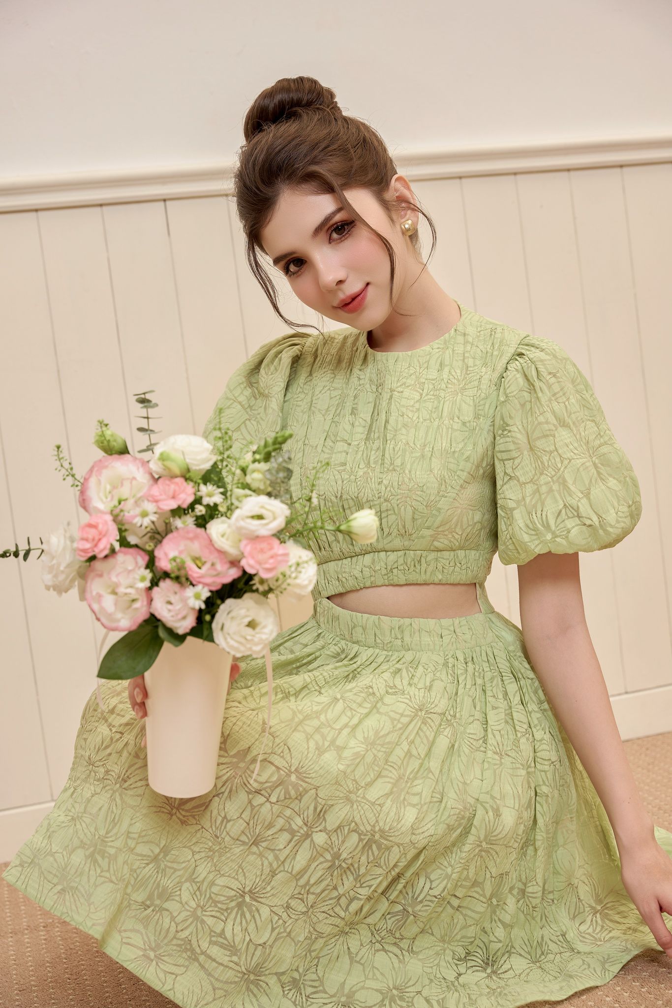 OLV - Đầm Sage Jacquard Dress