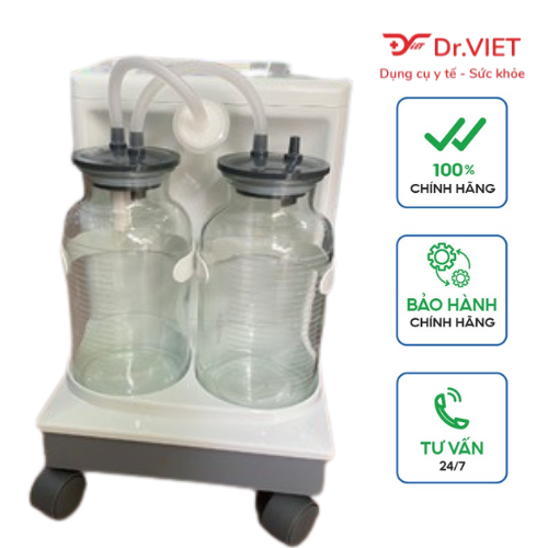 Máy hút dịch 2 bình Yuwell 7A-23B 40L [Chính hãng] - Hút dịch mũi, đờm, dịch nhầy trong cơ thể