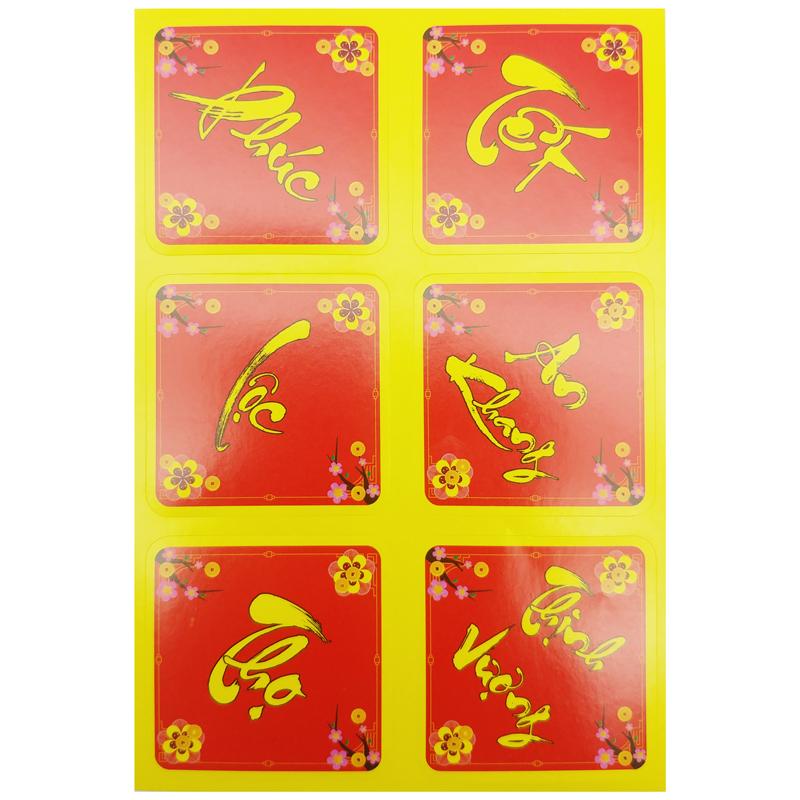 Bộ 6 Tấm Sticker Trang Trí Tết - Teenage 02