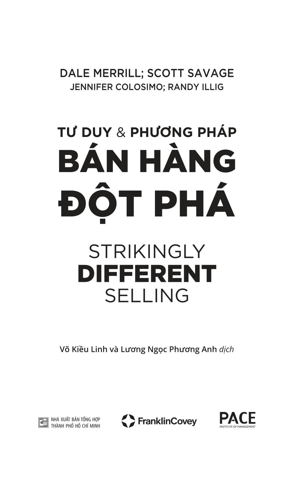 Sách - Tư Duy Và Phương Pháp Bán Hàng Đột Phá - Strikingly Different Selling