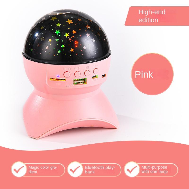 Loa Bluetooth có đèn nhiều màu Chất lượng âm thanh cao Hộp âm thanh không dây xoay Home KTV Đèn flash đổi màu TF USB Màu sắc: Hồng
