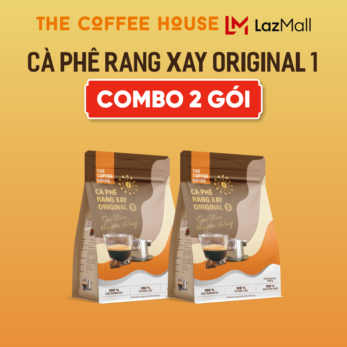 Combo 2 Cà phê rang xay Original 1 The Coffee House Cafe nguyên chất