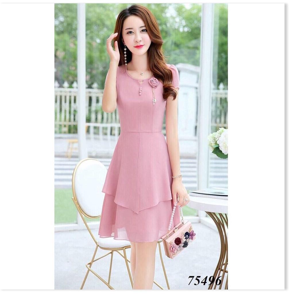 Đầm voan chiffon đính bông thanh lịch - sang trọng cho phái nữ