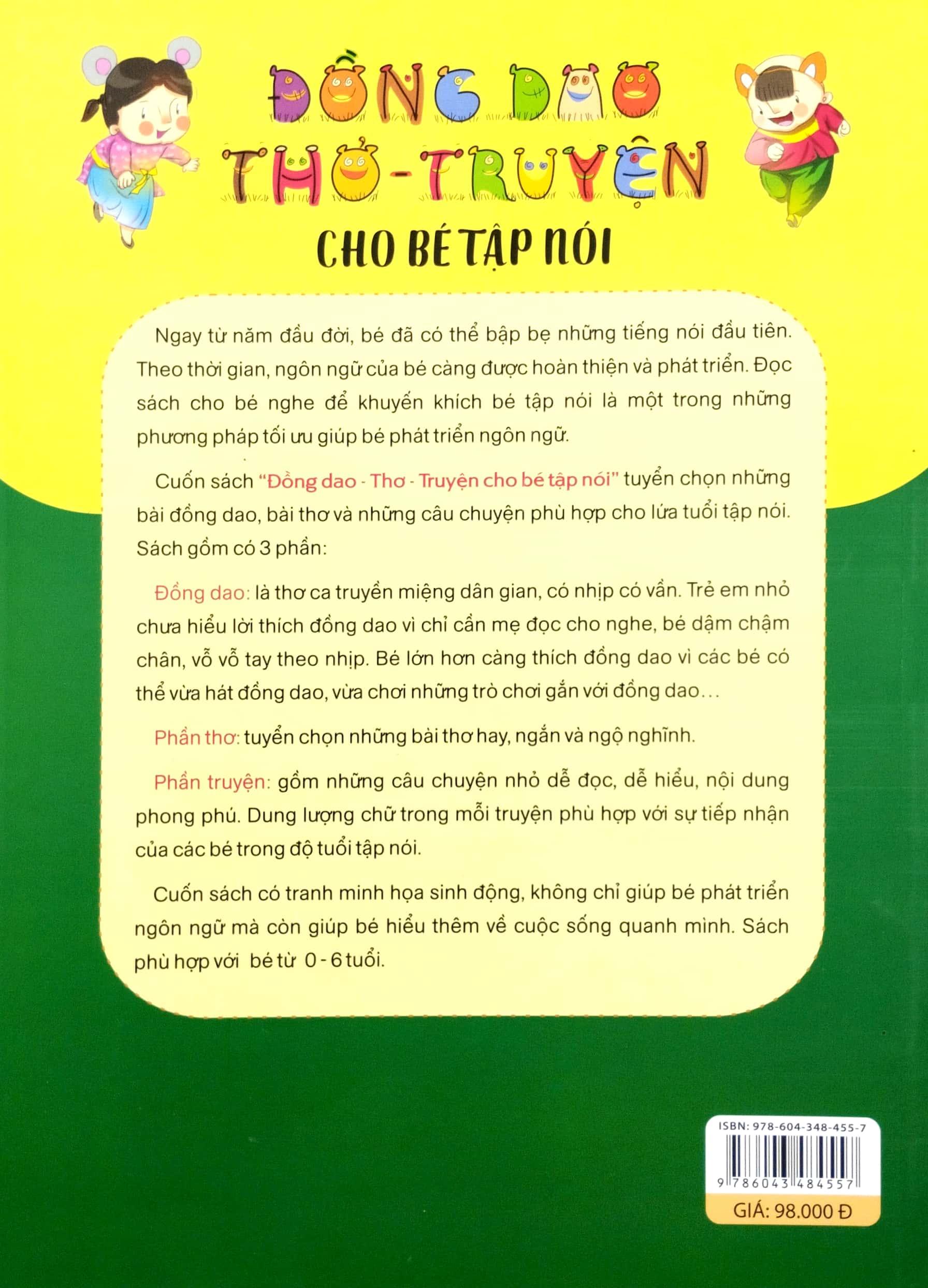 Đồng Dao Thơ - Truyện Cho Bé Tập Nói (Dành Cho Trẻ 0-6 Tuổi)