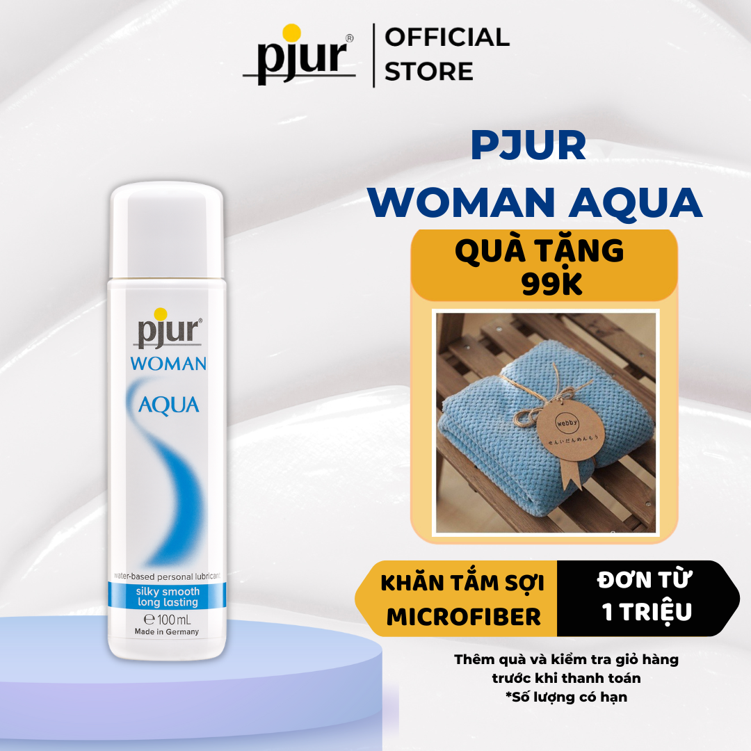 Gel bôi trơn gốc nước Pjur Woman Aqua Chai 100ml dưỡng âm cho da mịn dạng không gây kích ứng phù hợp cho da nhạy cảm