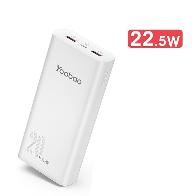 Sạc dự phòng 20000mAh Yoobao D20 - Sạc nhanh 2 chiều PD2.0 - công suất 20W - Hàng nhập khẩu