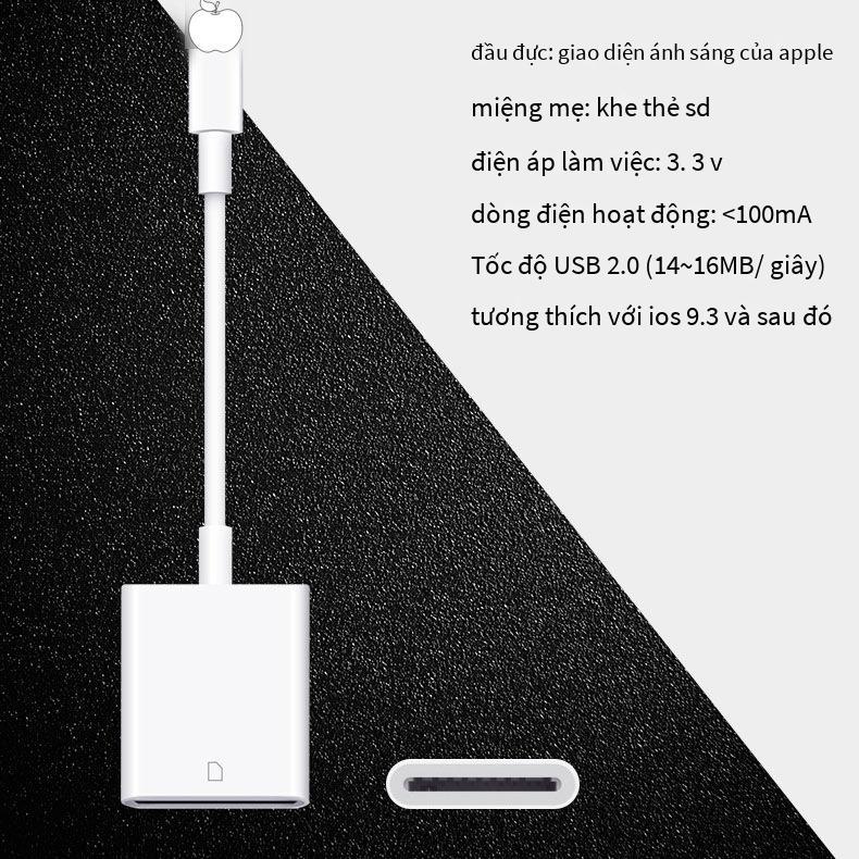 Đầu đọc thẻ máy ảnh thẻ sd của Apple kiểu mới nhất Cáp chuyển thẻ SD phù hợp cho iPhone để kết nối máy ảnh SLR thẻ nhớ SD
