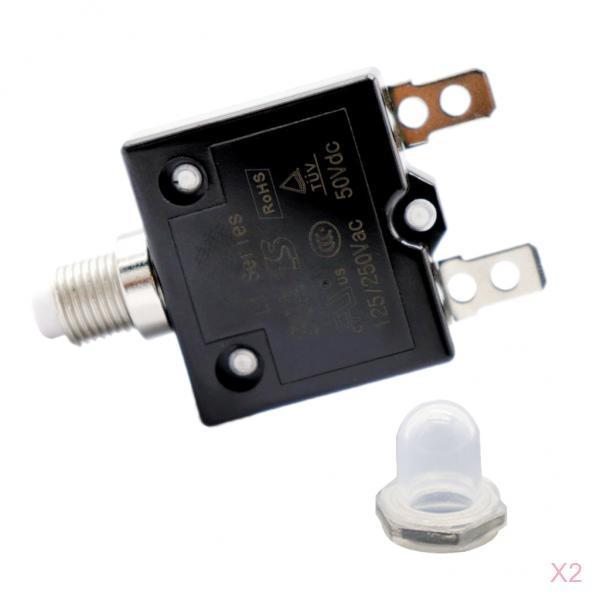 2x 30Amp Push Button Manual Reset Thermal Circuit Breaker Overload Switch