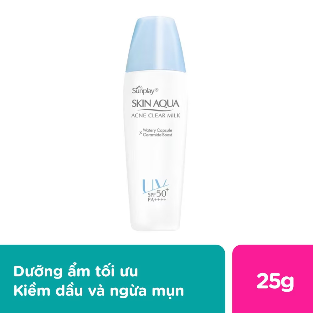 Sữa Chống Nắng Dưỡng Da Ngừa Mụn Sunplay Skin Aqua Acne Clear Milk SPF50 25g