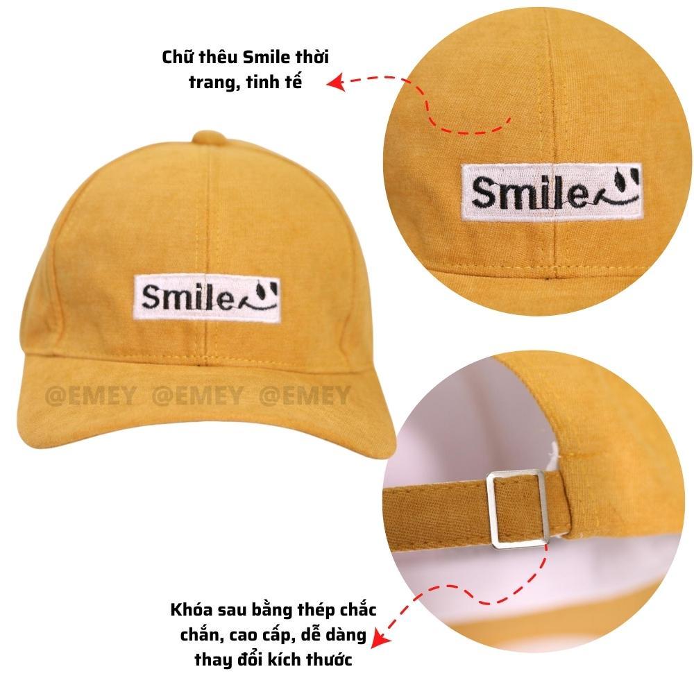 Mũ Lưỡi Trai Unisex - Nón Kết Thêu Chữ Smile Thời Trang Hàn Quốc Dành Cho Nam Nữ Mẫu Mới Nhất 2022