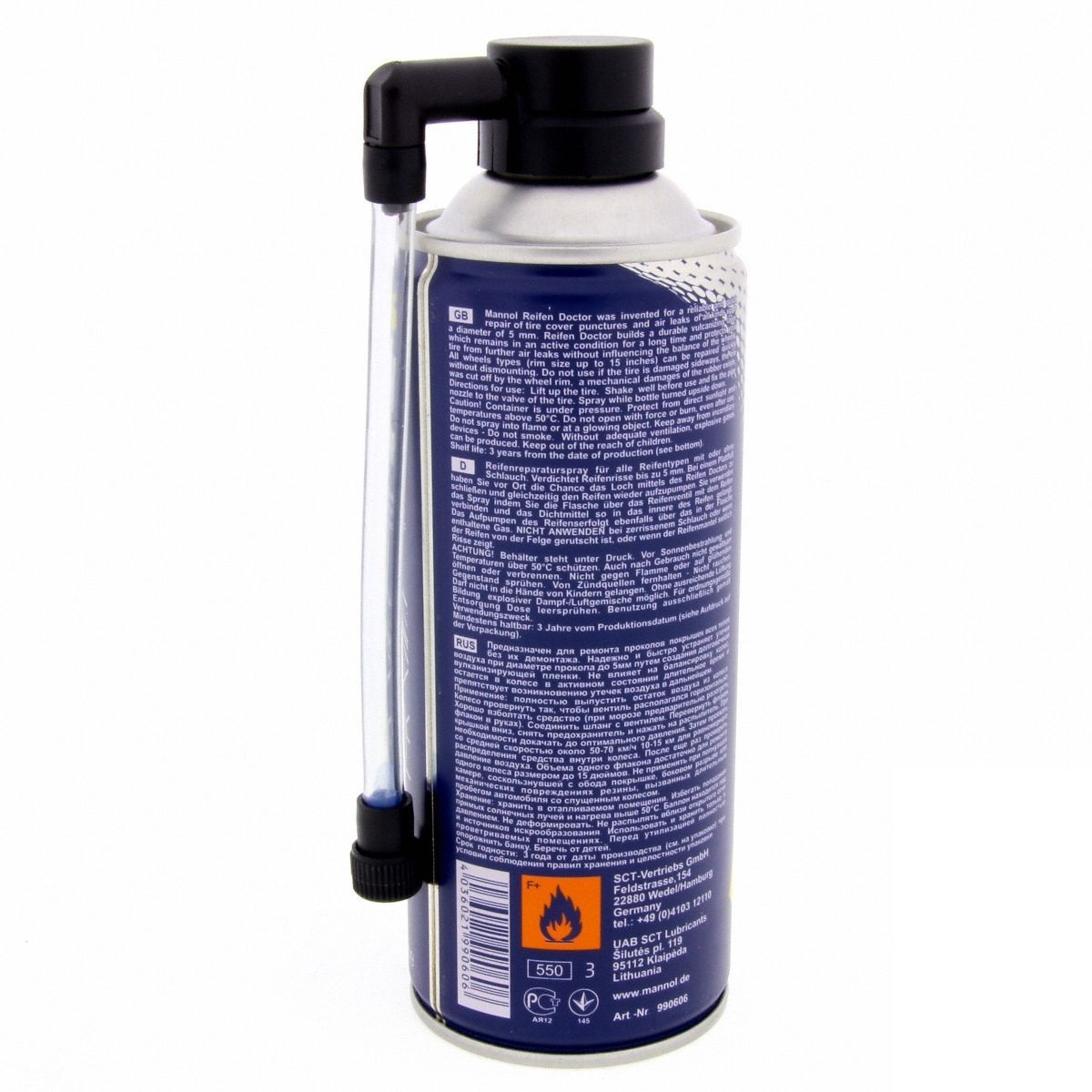 Vá Vỏ Xe Khẩn Cấp Bơm Keo Chống Xì Lốp Và Bơm Căng Lốp Xe Lại MANNOL 9906 Reifen Doctor 450ML Tire Repair Spray