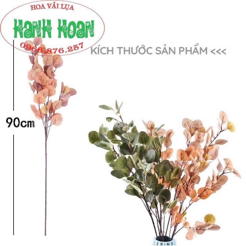 Cành lá táo tai voi ( lá khuynh diệp,lá táo 3D) 5 nhánh cao 90cm - Cành lá giả