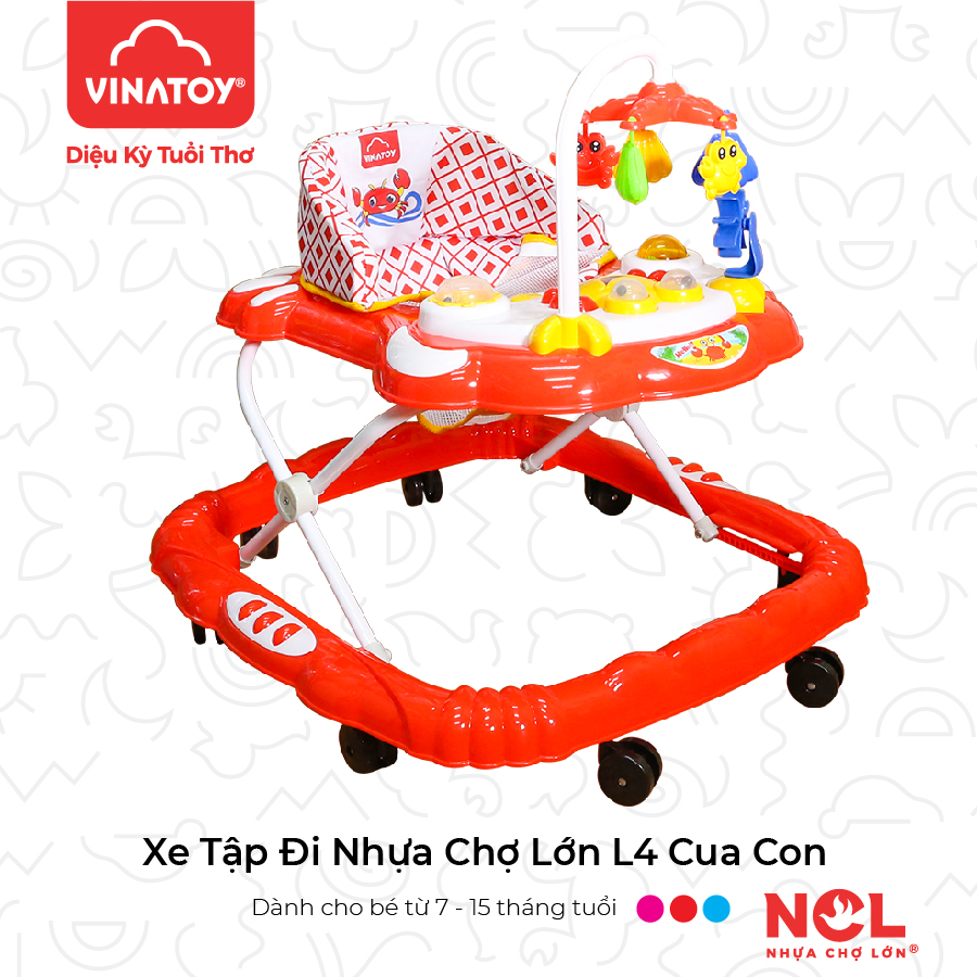 Xe Tập Đi Trẻ Em Nhựa Chợ Lớn L4 Con Cua Dành Cho Bé Từ 6 - 12 Tháng - M1839-XTĐ