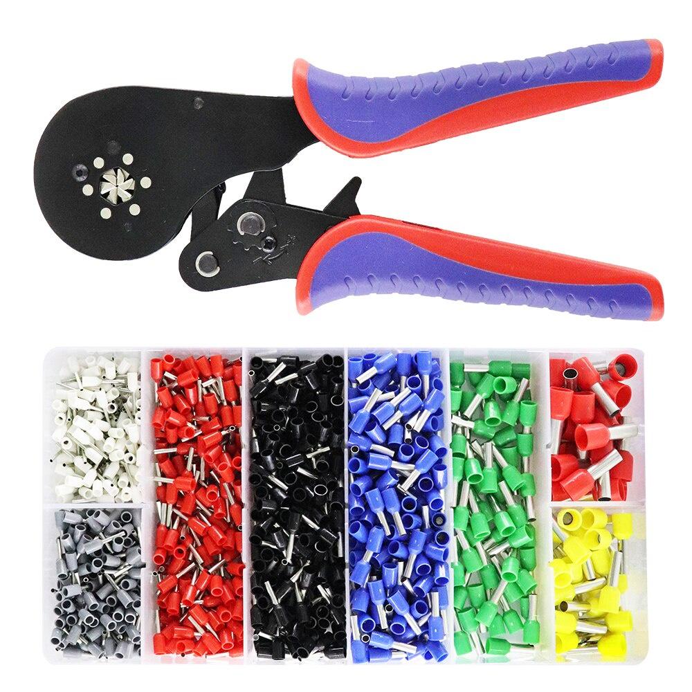 Ferrule Crimping Tool Kit - Sopoby Ferrule Crimper Plier 0.08-16mm2 /1200pcs Wire Ferrules Crimp Wire Ends Terminal