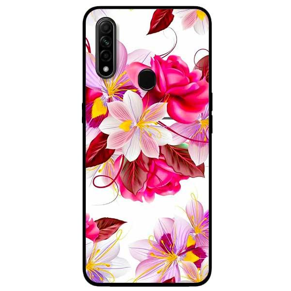 Ốp lưng dành cho Oppo A31 / A8 - Hoa Đỏ Nền Trắng