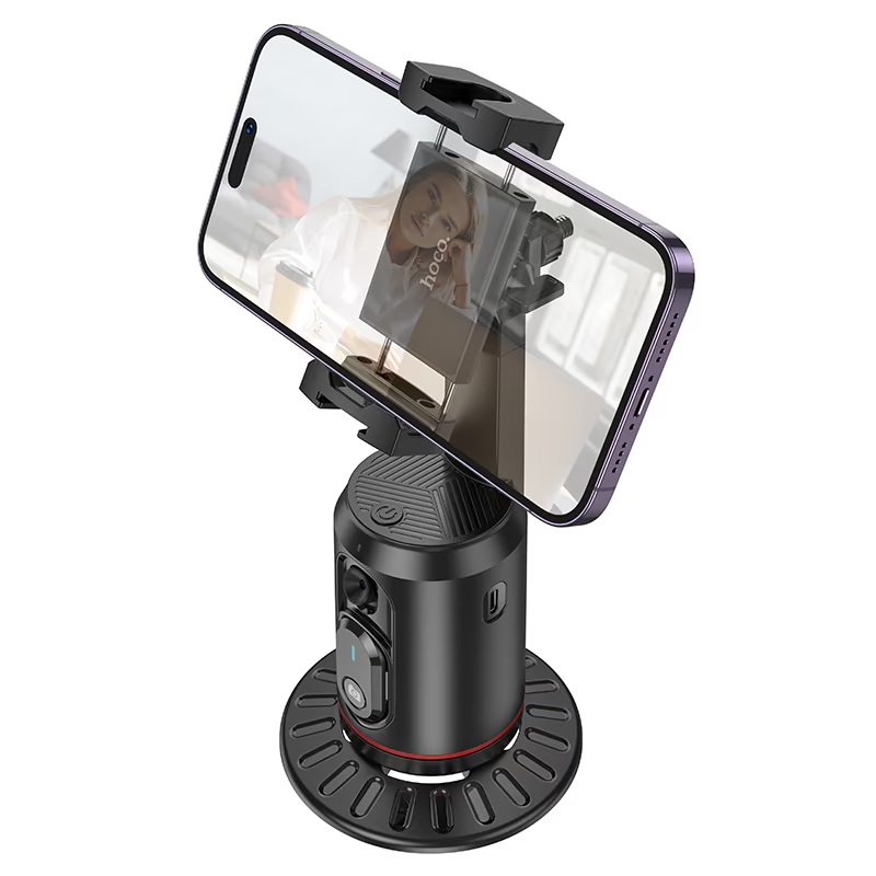 Giá đỡ điện thoại thông minh quay theo khuôn mặt HOCO K23 Lotus có điều khiển quay chụp, Auto Face Tracking xoay 360, ra lệnh cử chỉ - Hàng chính hãng