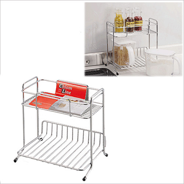 Kệ Để Gia Vị, Đồ Dùng Nhà Bếp 2 Tầng Inox Nhật Bản + Tặng Gói Trà Sữa Matcha / Cafe Macca