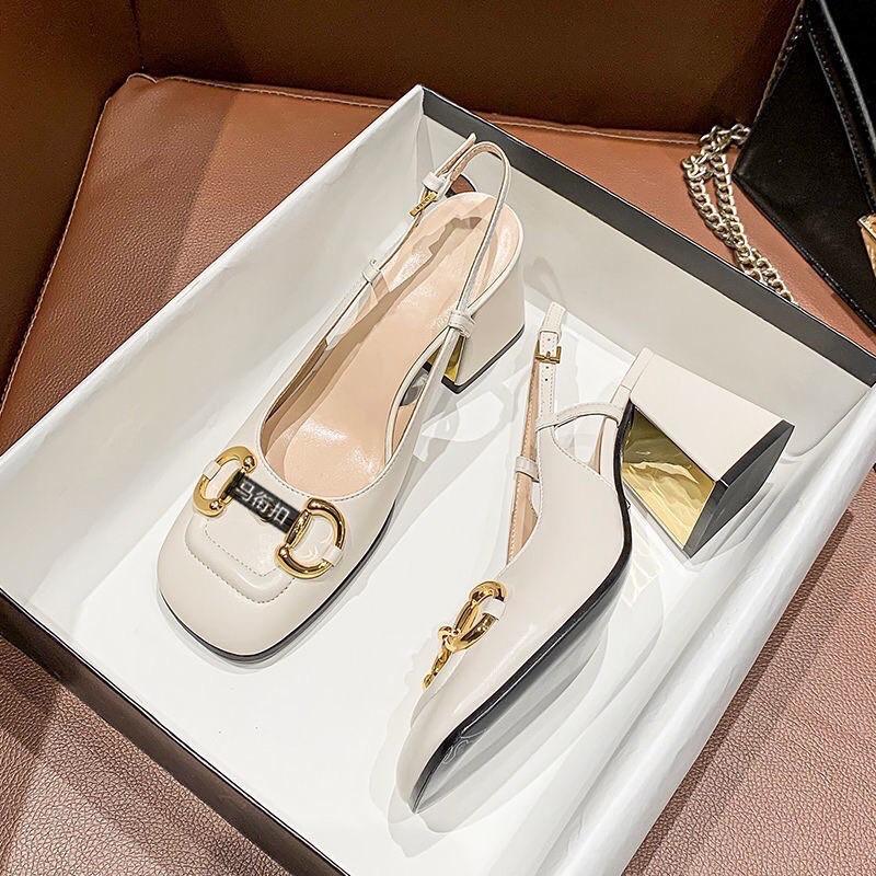 Giày cao gót mũi vuông 7 phân