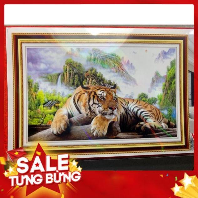 Tranh ĐÍNH ĐÁ con hổ con cọp VS238 |80x53cm| Chưa đính