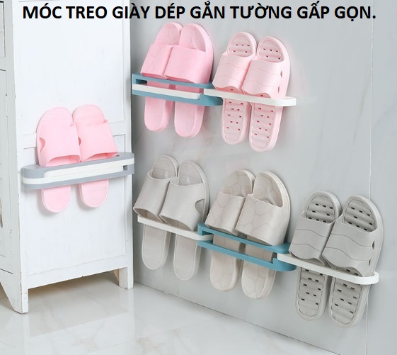 Móc treo giày dép gắn tường, giá treo giày gấp gọn tiết kiệm không gian GD279-MTDepGG